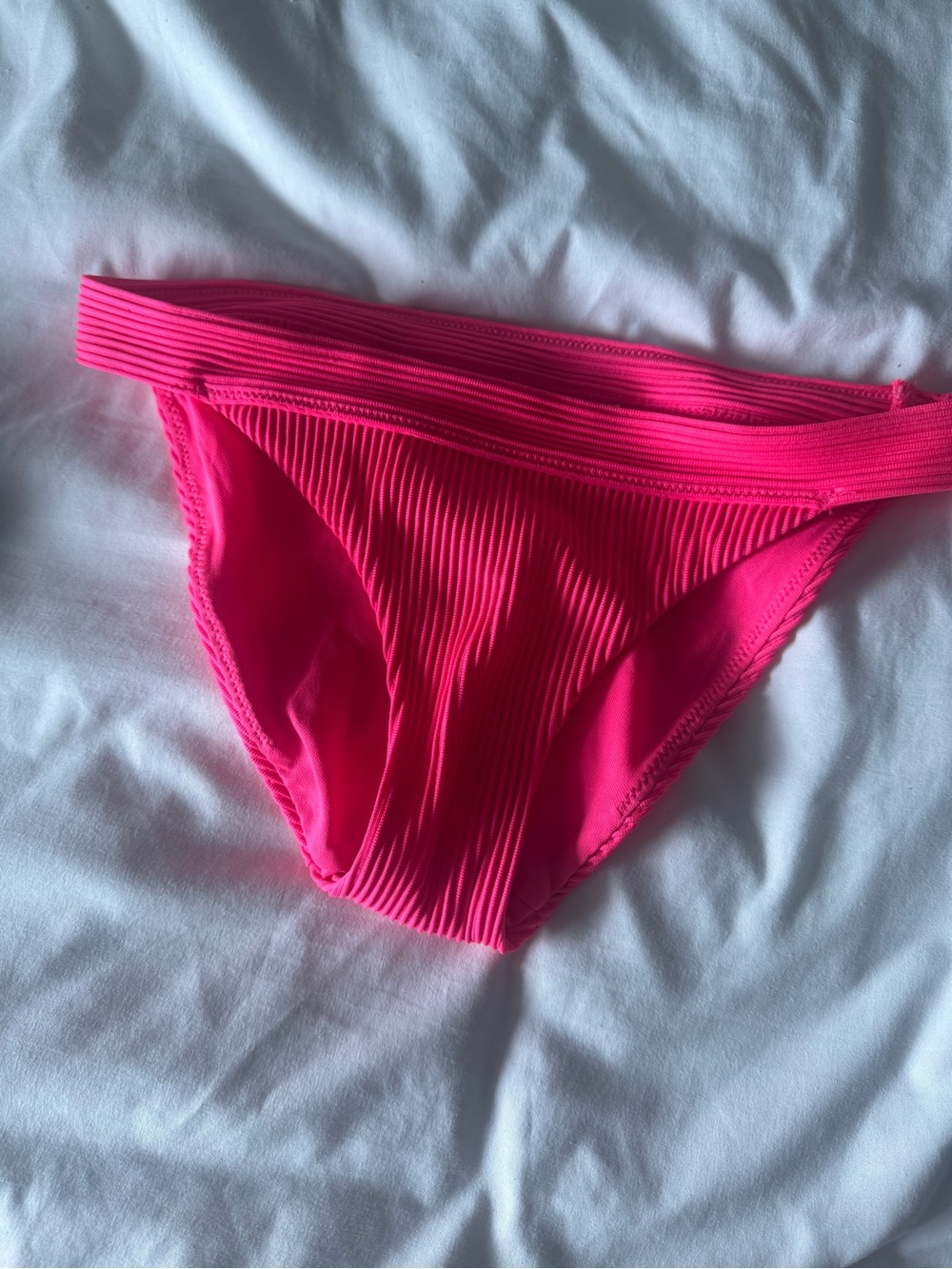 Ribbed Hot Pink Bikini Bottom